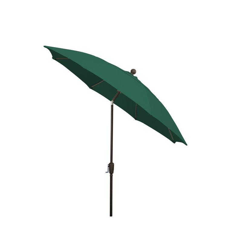 Parasol de marché octogonal 9 'Leonard, Champagne, Velours vert forêt