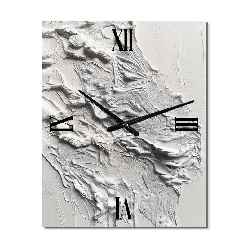 Irita - Abstract Marble Modern Wall Clock, 32" H x 16" W x 1" D