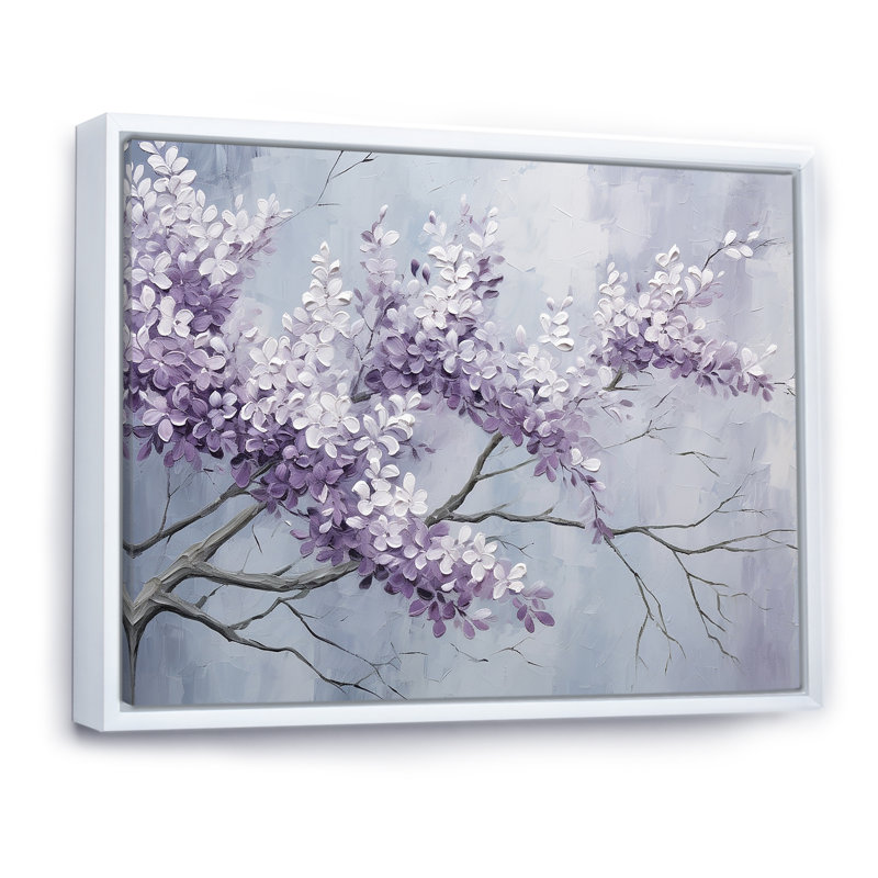 Beautiful Lilac Dreamscape IV - Lilacs, art mural encadré, H 24 po x l 32 po x P 1 po, Cadre flottant blanc