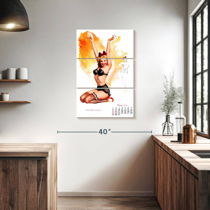 Pin-up Leisha - mars 1953, H 38 po x l 24 po
