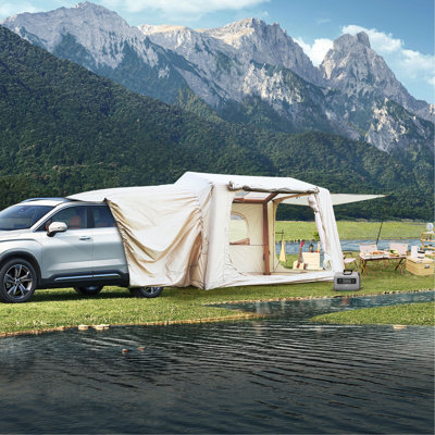 4/6/8 Person 4 Season Inflatable Camping Tent, Waterproof Oxford SUV Air Glamping Tent, Easy Setup