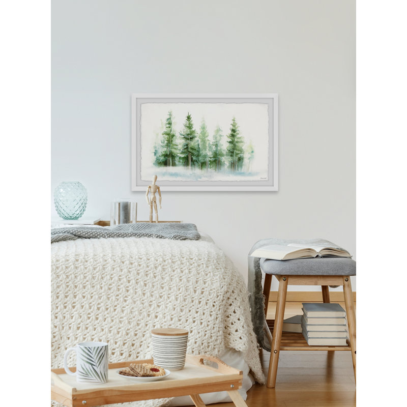 24" x 16" Green Forest Watercolor Christmas Print