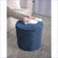 Pouf repose-pieds cylindrique pour chambre à coucher, bleu royal | Bleu | Velours-123499622