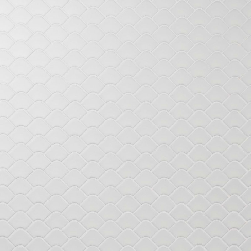 Suki 2X3 Fishscale Matte Mosaic Tile, White