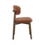 Ensemble de 4 chaises de salle à manger en bois massif brun avec revêtement en tissu doux intégré pour un siège et un dossier confortables. Doté d'un design de ferme minimaliste classique-544032447-544032435-544032434