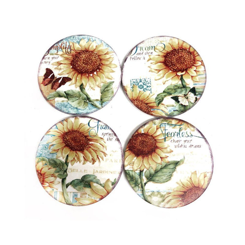 Ensemble de sous-verres tournesol