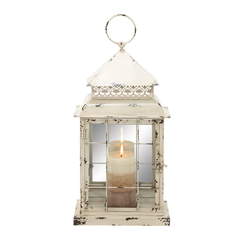 Lanterne en métal et verre haut
