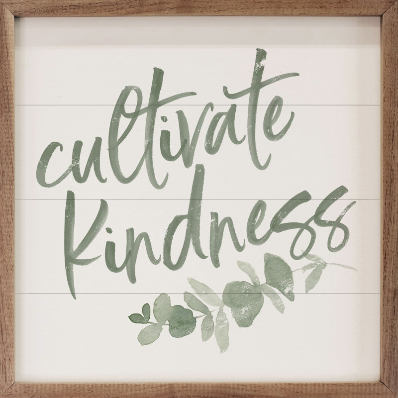 Cultivate Kindness Greenery White, 8" H x 8" W x 1" D