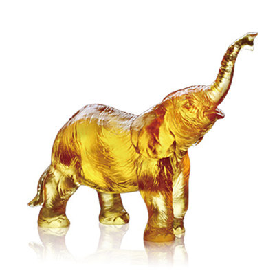 LIULI Crystal Art Forever Toward The Sky - Elephant Figurine (Ambition)