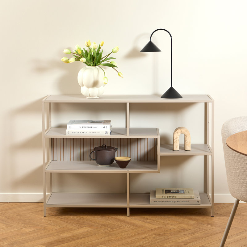Borghild 78 cm H x 114 cm W Powder Coated Steel Standard Bookcase