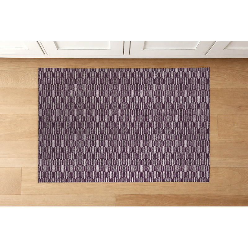 Tapis de cuisine Stitch Patch, Eggplant Geometric, Rectangle 4' x 6'