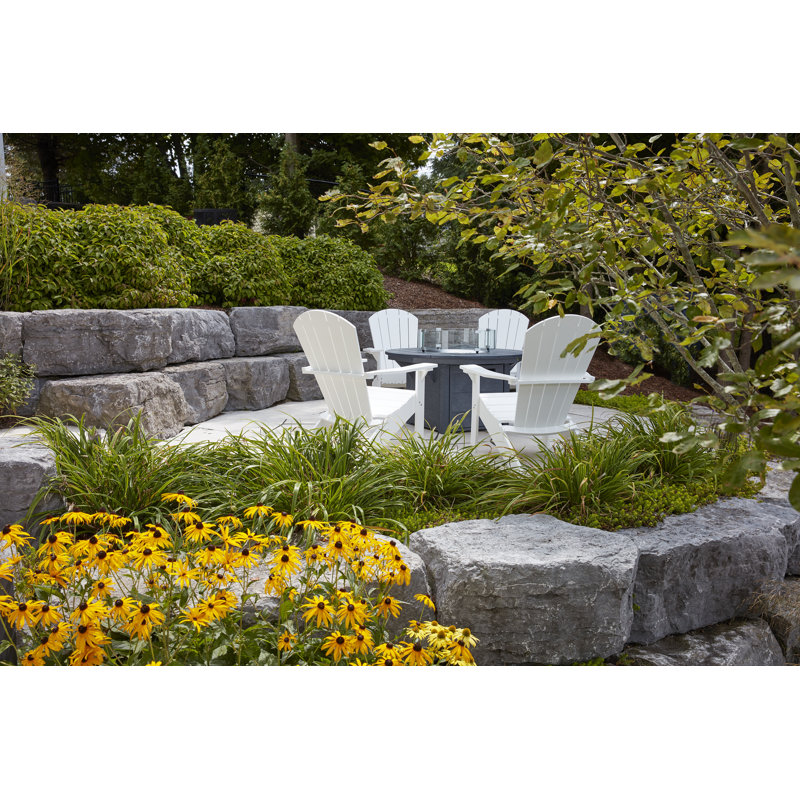 Crystal Harbor Classic Stationary Adirondack Chair – Recycled HDPE Muskoka-Style Outdoor Patio Seating, White
