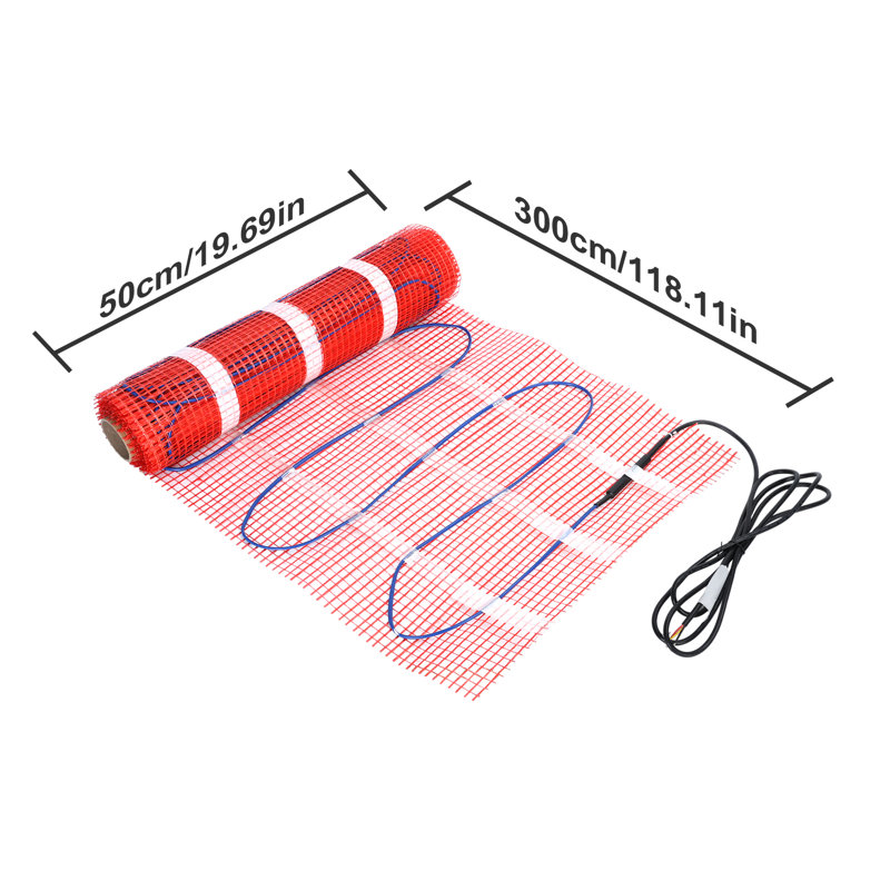 Floor Heating Pad with Digital Programmable Thermostat And Adhesive Back, Four Temperature Control Modes Uniform Heating Underfloor Heating Mat, 110V 5-35 Degree Celsius Floor Heated Warm System