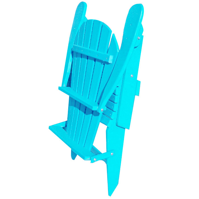 Ansel Plastic Folding Adirondack Chair - Poly Outdoor Furniture, Island Teal