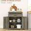 Buffet Buffet de style moderne gris avec tiroir et tablettes réglables