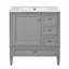 Meuble-lavabo de 30 po avec lavabo en céramique, armoire de rangement à 3 tiroirs, idéal pour la maison-120330055-120330052