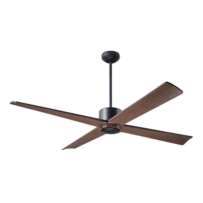 Nouveau Downrod Ceiling Fan, Dark Bronze/Brass, Mahogany, Wall Control