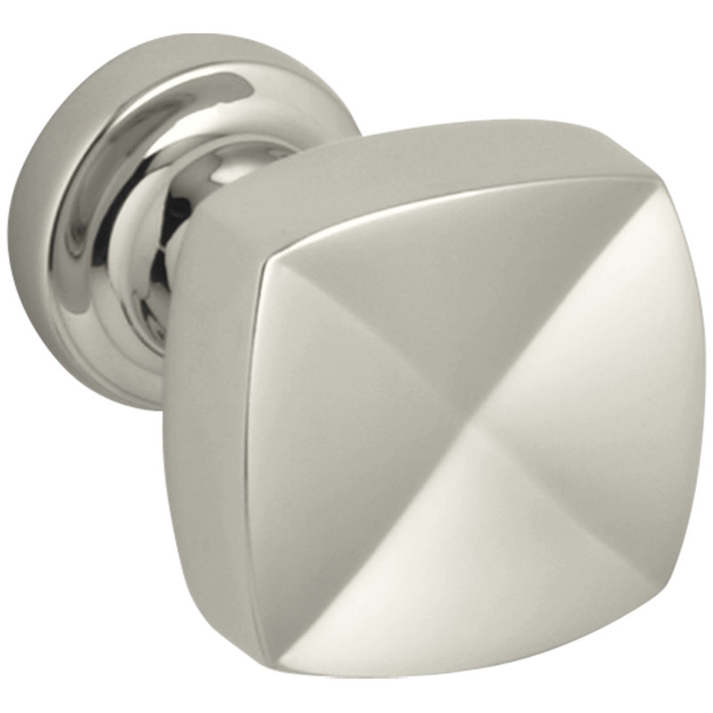 15/16" Length Square Knob, Vibrant Polished Nickel