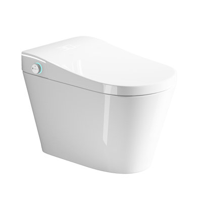 Smart Toilet With Bidet Built In, Auto Open Seat Lid, Siphonic Jet Flushing, Multiple Washing Modes And Temperature Adjustment Intelligent - In Dryer, Hands Open/Close Function, For Waste Removal,
