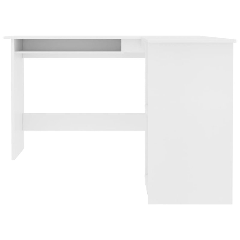 Corliss Corner Desk Computer Desk Study L-shaped Desk Table Engineered Wood, White