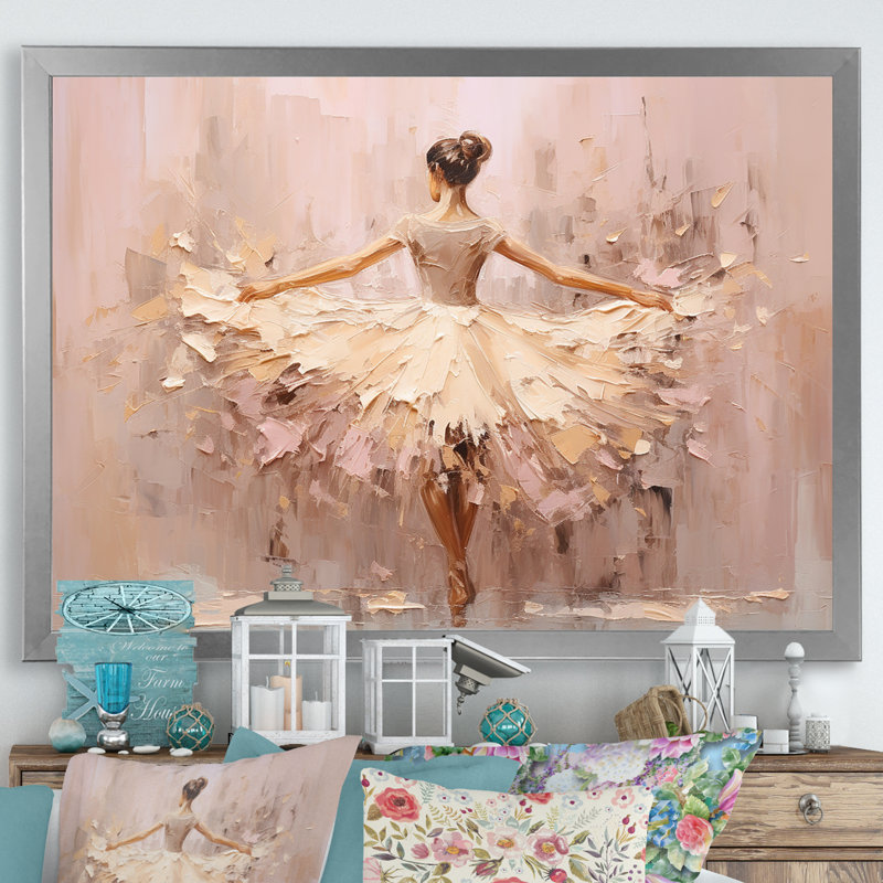 Gagarine - Ballet, art mural, H 30 po x l 40 po, Reproduction avec cadre flottant, Argent argent