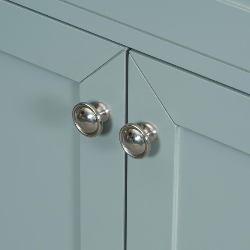 Meuble-lavabo 36 po avec lavabo en céramique et armoires à glace, Vert / Argent