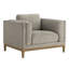 Détails par Becki Owens, chaise en tissu Renee avec base en bois, gris