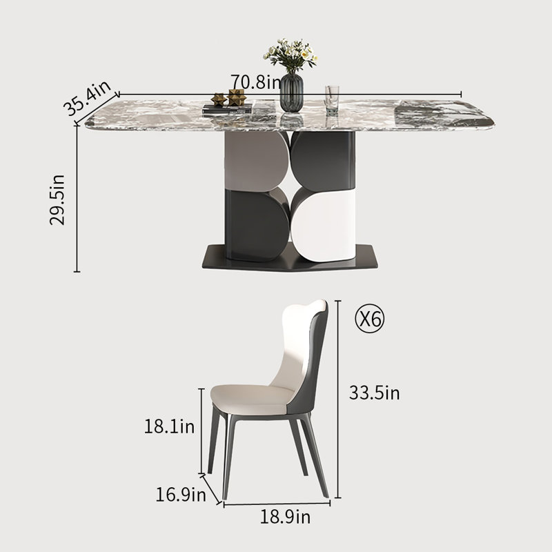 Gray Microlite Rectangular Dining Tables, 29.5"H x 70.8"L x 35.4"W