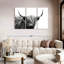 BW Highland Cow Wall Art, reproduction d'art sur toile-642309419