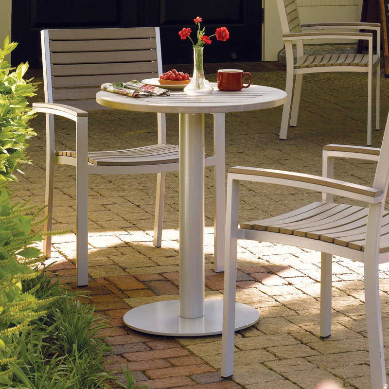 Travira Outdoor Round Bistro Table, 24" W x 24" L, Tekwood Vintage