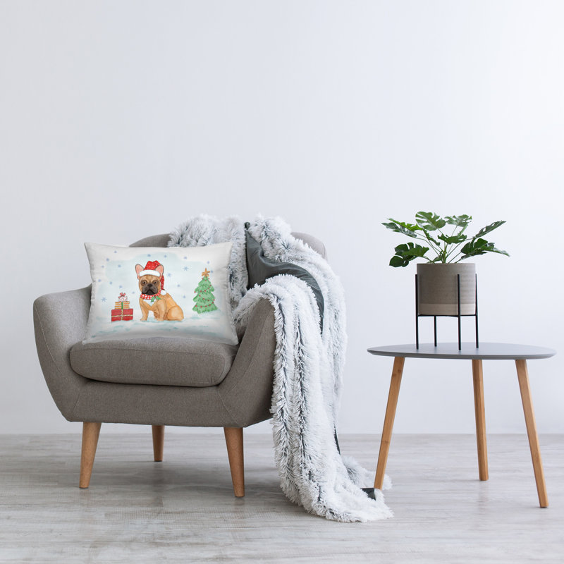 Design de coussin décoratif Holiday Dog in Snow par Mollie B.