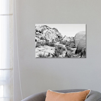 Black California Series - Boulders Rock Desert - Wrapped Canvas Print
