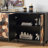 Distressed Storage Cabinet with Honeycomb Pattern