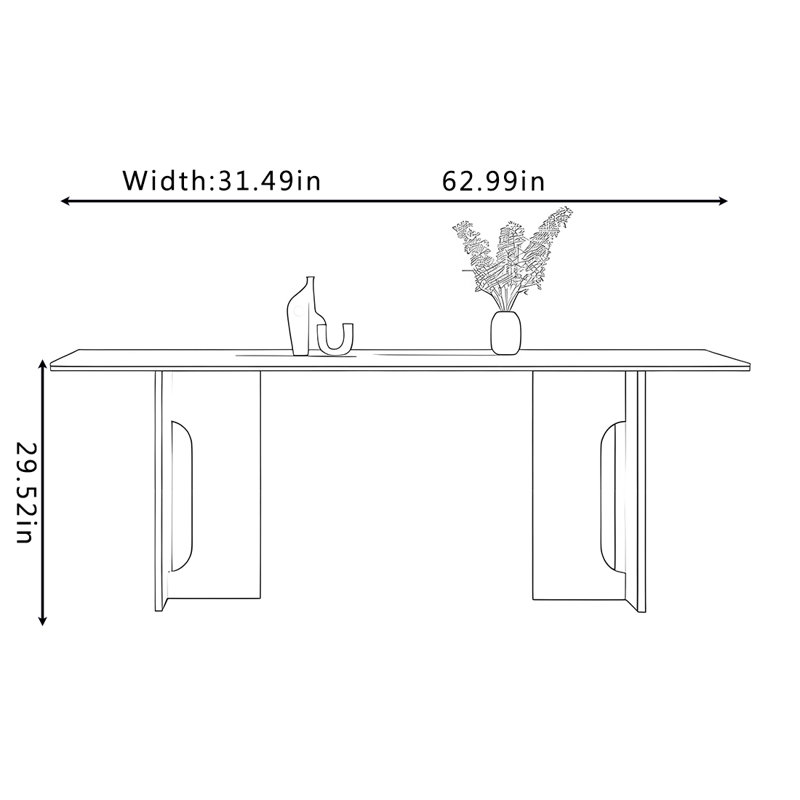 Zione, H 29,52 po x L 62,99 po x l 31,49 po
