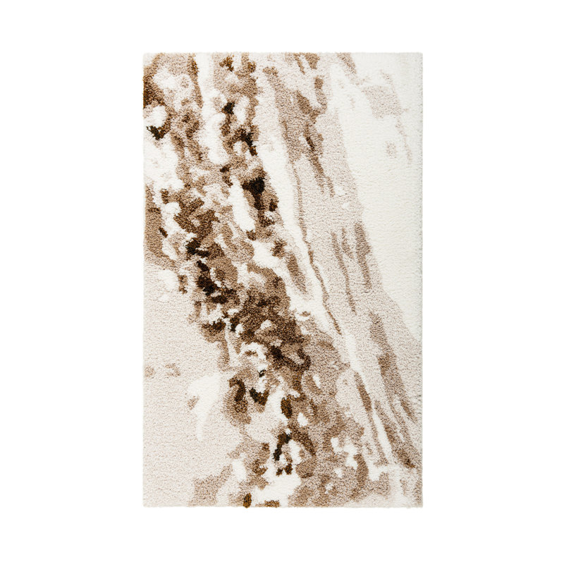 TECNIC BATH RUG 24X39 MULTI 1, Single- 39" L x 24" W, Brown Abstract