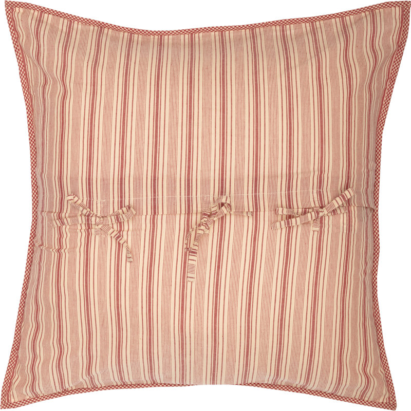 Couvre-oreiller Sawyer Mill 100% coton, Euro, Rouge champêtre / brun clair foncé / kaki