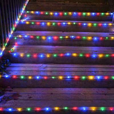 Christmas 2 Pack Solar Rope Lights Outdoor Waterproof,Each 33Ft 100 LED 8 Modes And Timer Clear Tube String Lights For Outside(Multicolor)