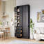 Grand garde-manger de style campagnard de 78,2 po avec 8 tablettes de porte, 1 armoire de rangement avec 3 tablettes réglables, 3 grands tiroirs, une armoire polyvalente pour la cuisine, la salle à manger et la salle de bain, noir cendré-131019330