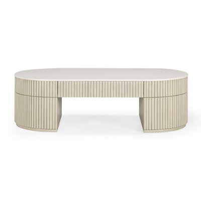 Grande table basse crème avec rangement
