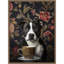 «The Refined Staffy Cafe Moment» par Keyshanna, reproduction d'art sur toile encadrée-753379598
