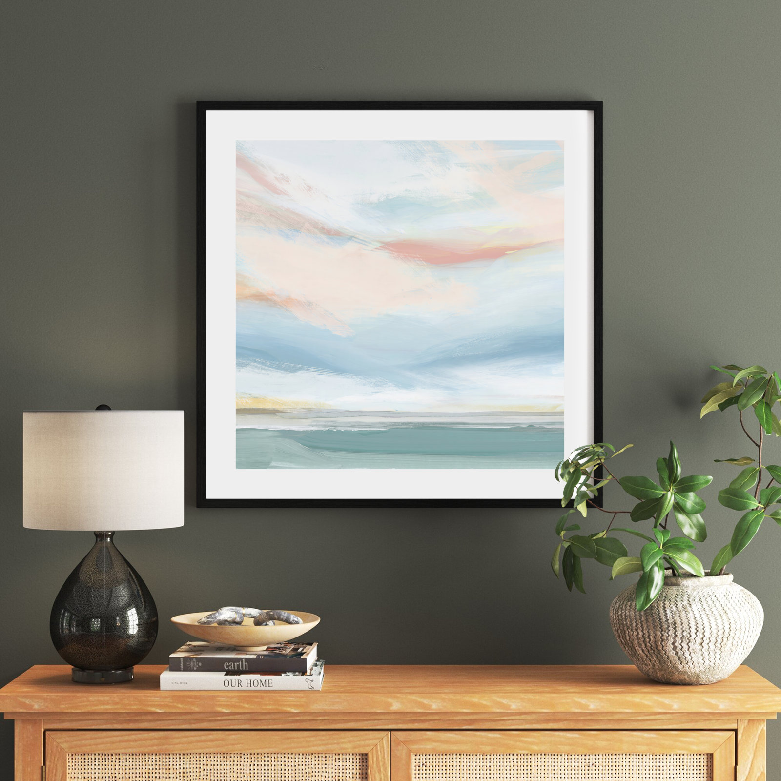 Delphi "Sweetness I" Painting by Isabelle Z, 33.25" H x 33.25" W x 0.88" D, Black Wood Framed Paper