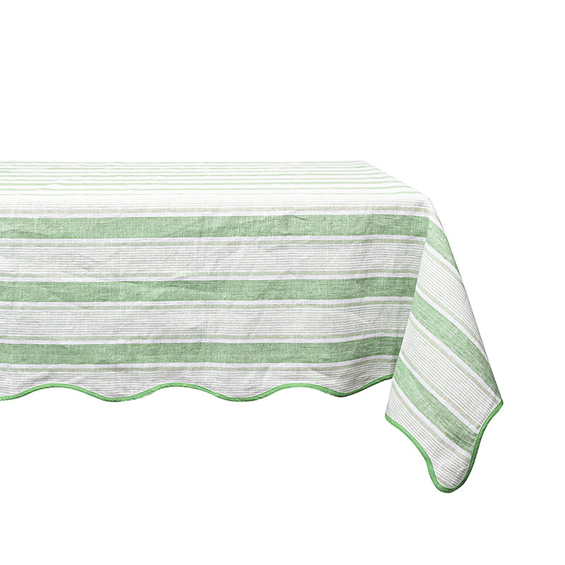 Cabana Stripe 60" x 120" Tablecloth, Seagrass