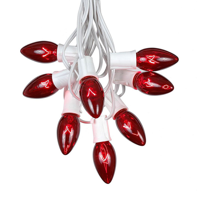 Fantaisie 25 pi pour l’extérieur 25 lumières Socorro, Blanc / Transparent, Rouge