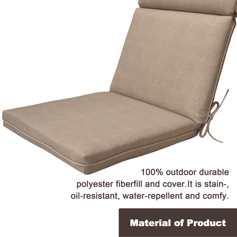Coussins de chaise Adirondack d'extérieur / intérieur, coussin de remplacement pour meubles de patio à haut dossier, Tanné