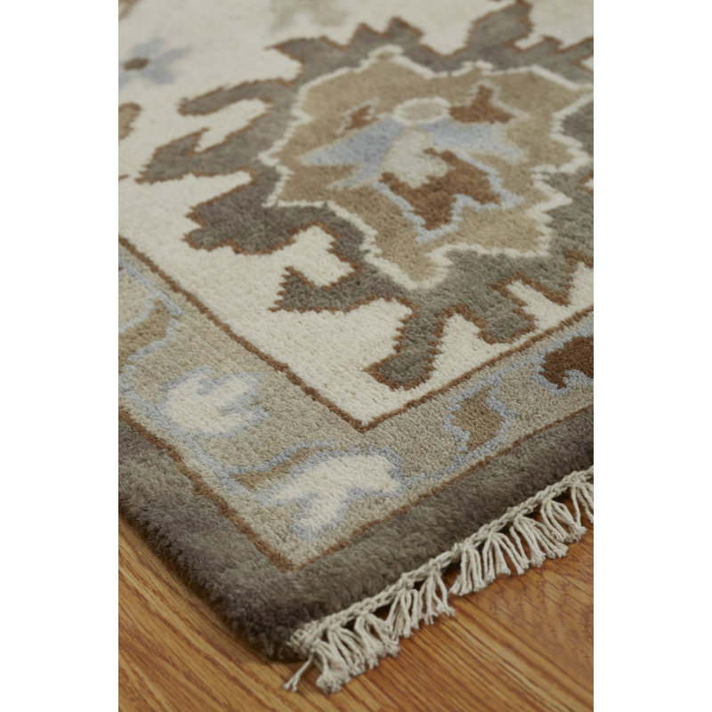 Glenda Wool Area Rug in Brown/Ivory, Rectangle 10' x 14'