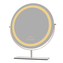 Ehrmann Aura Tri Tone Round Vanity Mirror with Table Stand, LED Makeup  Mirror with 360 Degrees Rotatable
