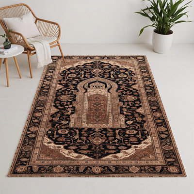 Tapis d'intérieur et d'extérieur brun Persian