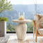 Table d'appoint d'extérieur moderne en faux travertin