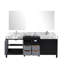 80 po Meuble-lavabo double en noir et gris, comptoir en marbre gris 30 - fermeture en douceur, rangement généreux avec armoires intérieures tiroirs gris 80 "x 22" et 30 "teinté, amplement luxueux