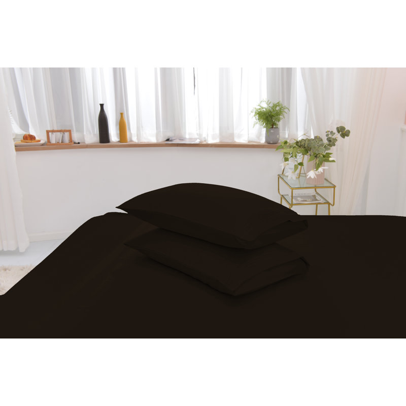 Ensemble de literie en rayonne de bambou, Café, Ensemble de draps pour très grand lit californien